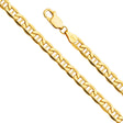 14K Yellow Gold Hollow 4.7 mm Bevelled Mariner Bracelet