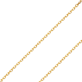 14K solid yellow white gold oval angled cable pendant chain, 0.90mm to 1.20mm | Italian made | ItalianFashions