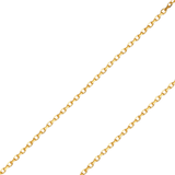 14K REAL Solid Yellow White Gold 0.90mm-1.20mm Diamond cut Oval Angled Cable Pendant Chain