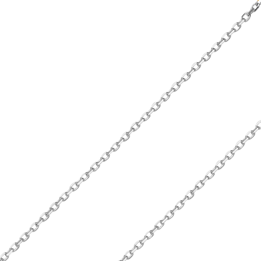 14K REAL Solid Yellow White Gold 0.90mm-1.20mm Diamond cut Oval Angled Cable Pendant Chain