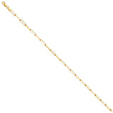 14K Yellow Gold Solid Diamond-Cut 2.7 mm Triangle Paperclip Bracelet