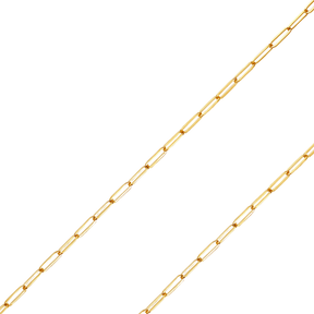 14K solid yellow gold square paperclip pendant chain | Italian made | ItalianFashions