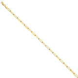 14K Yellow Gold Solid 3.0 mm Square Paperclip Bracelet