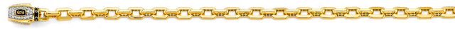 14K Two-Tone Gold Hollow 6.0 mm Monaco Cable Chain