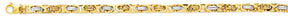 14K Two-Tone Gold Hollow 6.5 mm Flat Byzantine Link Chain with Lobster Clasp