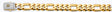 14K Two-Tone Gold Hollow 13.5 mm Monaco Figaro 3+1 Bracelet
