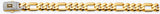 14K Two-Tone Gold Hollow 11.5 mm Monaco Figaro 3+1 Bracelet