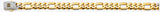 14K Two-Tone Gold Hollow 9.5 mm Monaco Figaro 3+1 Bracelet