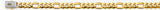 14K Two-Tone Gold Hollow 8.0 mm Monaco Figaro 3+1 Bracelet