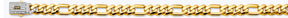 14K Two-Tone Gold Hollow 8.0 mm Monaco Figaro 3+1 Bracelet