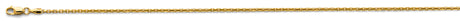 14K Yellow Gold Solid Diamond-Cut 1.3 mm Cable Chain