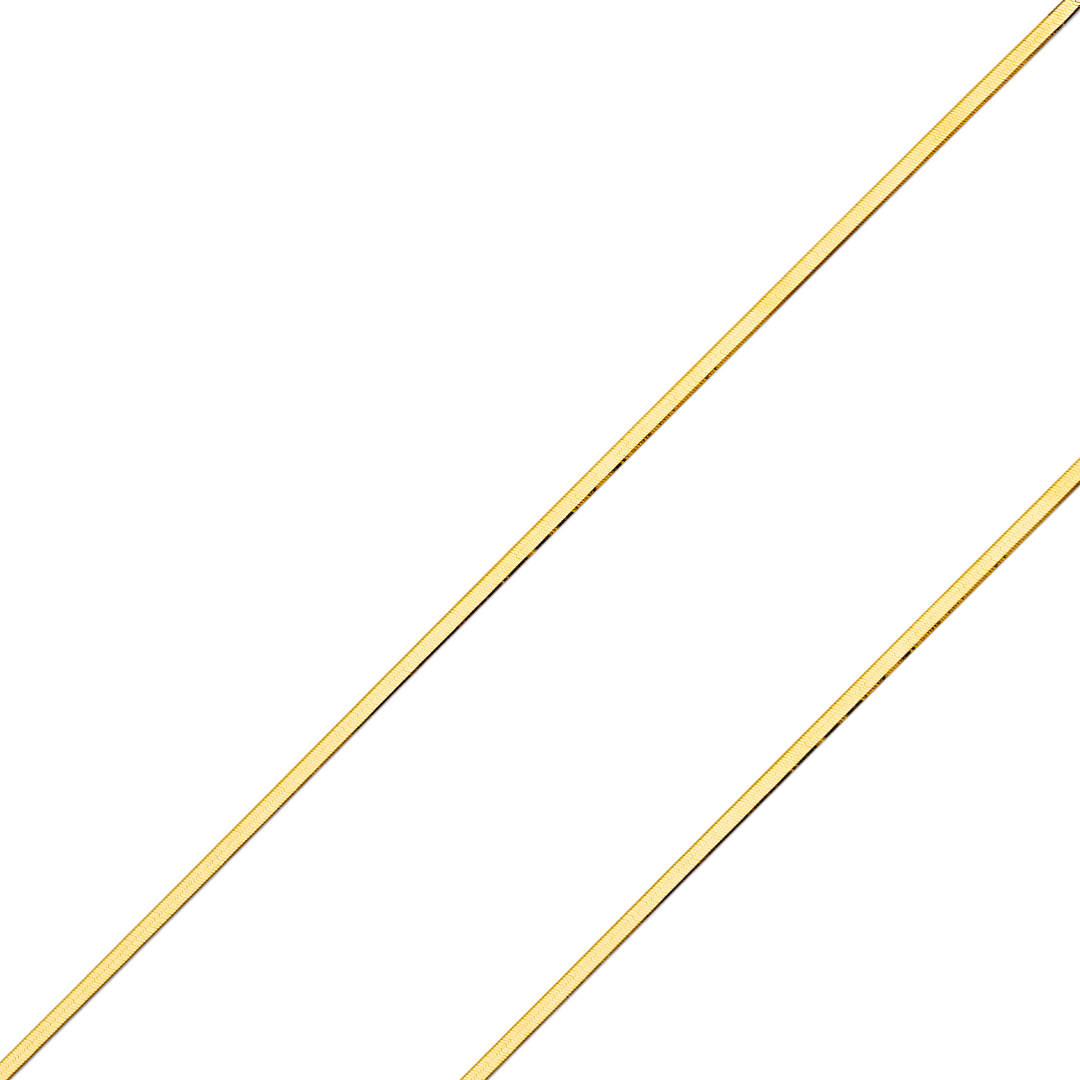 14K REAL Yellow Gold 2.30mm-3.50mm Flex Herringbone Pendant Chain