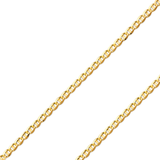 14K REAL Yellow OR White Pave Gold 2.60mm-6.30mm Diamond Cut Flat Mariner Concave Light Diamond Cut Chain