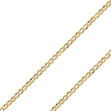 14K REAL Yellow OR White Pave Gold 2.60mm-6.30mm Diamond Cut Flat Mariner Concave Light Diamond Cut Chain