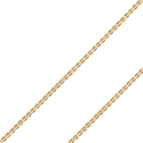 14K REAL Tricolor Gold 3.10mm-5.40mm Star Diamond Cut Mariner Chain