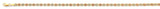 14K Tricolor Gold Solid Diamond-Cut 3.1 mm Flat Round Star Valentino Chain with Lobster Clasp