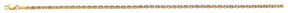 14K Tricolor Gold Solid Diamond-Cut 2.3 mm Flat Round Star Valentino Chain with Lobster Clasp