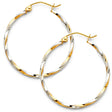 14K Two-Tone Gold Curled Hoop Earrings on white background - Italian Fashions