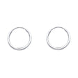 14K Gold Polished 1.5mm Round Tube Endless Hoop Earrings on white background - Italian Fashions