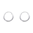 14K Gold Diamond-Cut 1.5mm Endless Hoop Earrings on white background - Italian Fashions