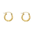 14K Yellow Gold 2mm Diamond-Cut Round Tube Hoop Earrings - 12mm