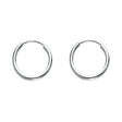 14K Gold Polished 1.2mm Round Tube Endless Hoop Earrings on white background - Italian Fashions