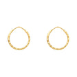14K Yellow Gold Diamond-Cut 1.5mm Endless Hoop Earrings on white background - Italian Fashions