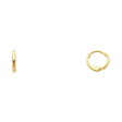 14K Yellow Gold Small Plain Huggie Earring on White Background