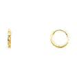 14K Yellow Gold Diamond-Cut Huggie Earring on White Background
