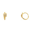 14K Yellow Gold Turtle Huggie Earrings on white background - Italian Fashions