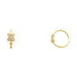14K Yellow Gold Star Huggie Earrings on white background - Italian Fashions