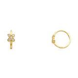 14K Yellow Gold Star Huggie Earrings on white background - Italian Fashions