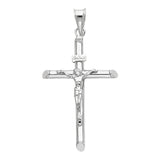 14K Gold Round Tube Crucifix Pendant