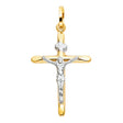14K Two-Tone Gold Crucifix Pendant (20x35mm)