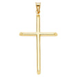 14K Gold Round Tube Cross Pendant