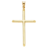 14K Gold Round Tube Cross Pendant