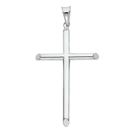 14K Gold Round Tube Cross Pendant