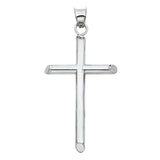 14K Gold Round Tube Cross Pendant