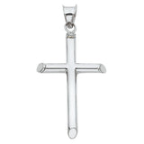 14K Gold Round Tube Cross Pendant