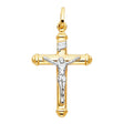 14K Two-Tone Gold Large Crucifix Pendant (20x35mm)
