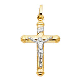 14K Two-Tone Gold Large Crucifix Pendant (20x35mm)