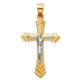 14K Two-Tone Gold Passion Crucifix Pendant