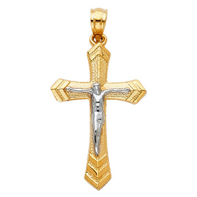 14K Two-Tone Gold Passion Crucifix Pendant