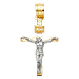 14K Two-Tone Gold Small Crucifix Pendant