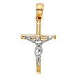 14K Two-Tone Gold Small Crucifix Pendant