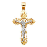 14K Two-Tone Gold INRI Crucifix Pendant, large — Italian Fashions