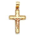 14K Two-Tone Gold Christ Crucifix Pendant
