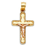 14K Two-Tone Gold Christ Crucifix Pendant