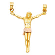 14K Two-Tone Gold Jesus Christ Body Pendant (25x35mm)