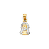 14K Two-Tone Gold Holy Face of Jesus Pendant on white background - Italian Fashions